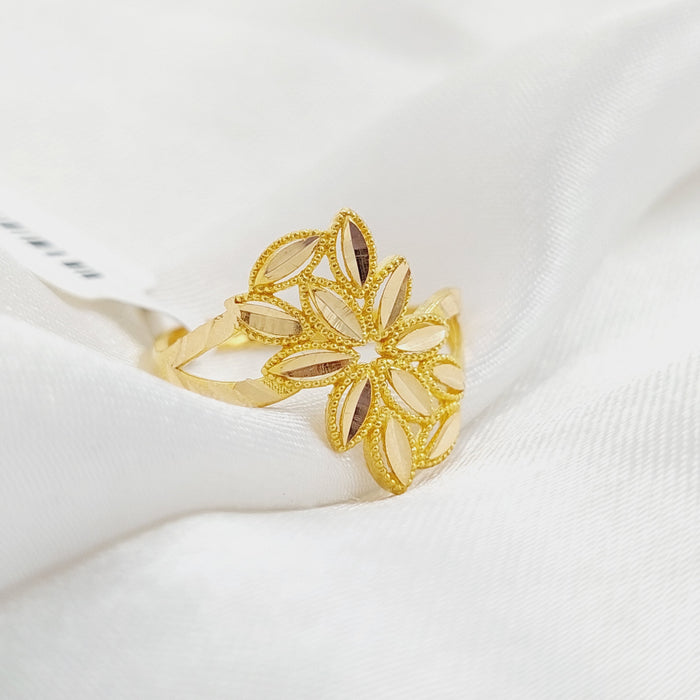 Leaf Ring Made Of 21K Yellow Gold by Saeed Jewelry-28024