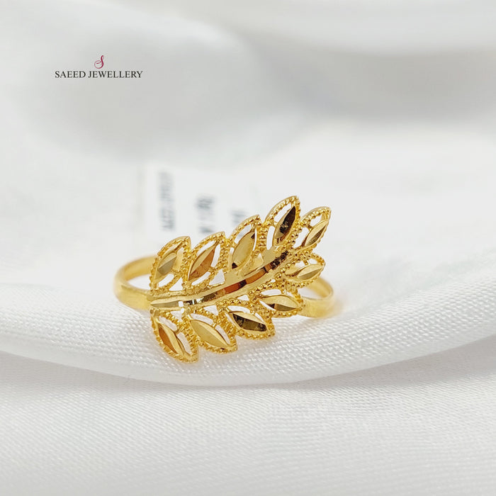 21K خاتم ورق الشجر-مجوهرات الشيخ سعيد-Saeed Jewelry