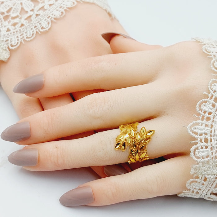 Leaf Ring  Made Of 21K Yellow Gold by Saeed Jewelry-29150
