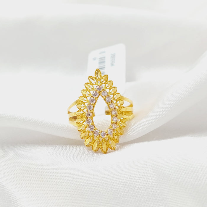 Leaf Ring  Made Of 21K Yellow Gold by Saeed Jewelry-28554