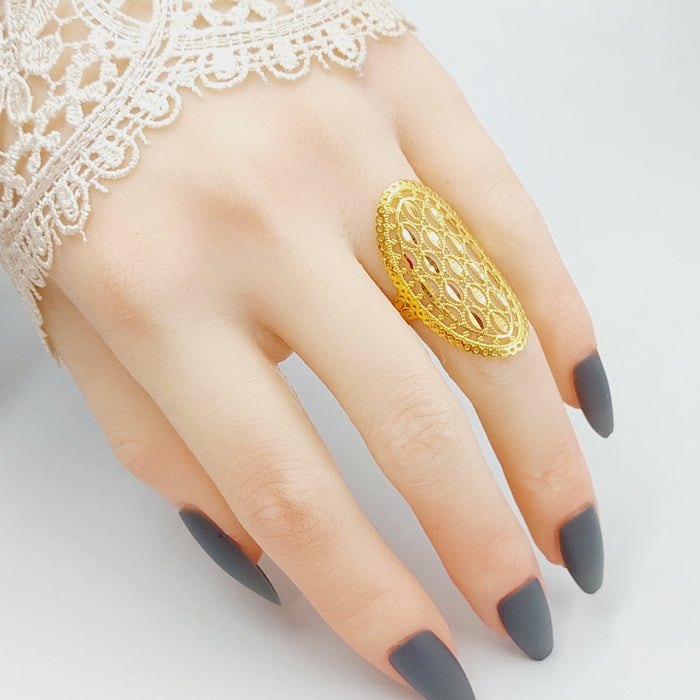 Leaf Ring Made Of 21K Yellow Gold by Saeed Jewelry-28169
