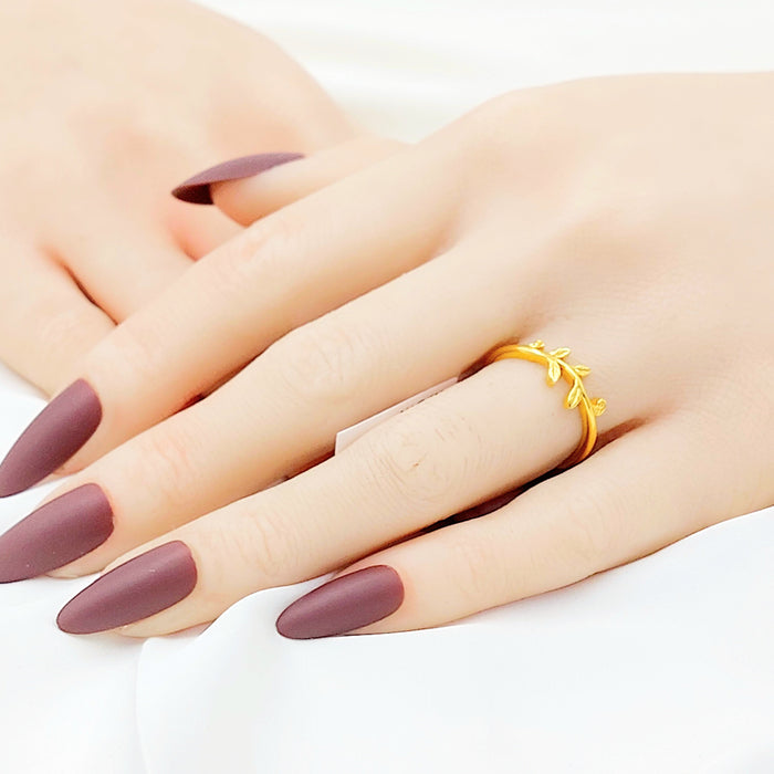 21K خاتم ورق الشجر-مجوهرات الشيخ سعيد-Saeed Jewelry