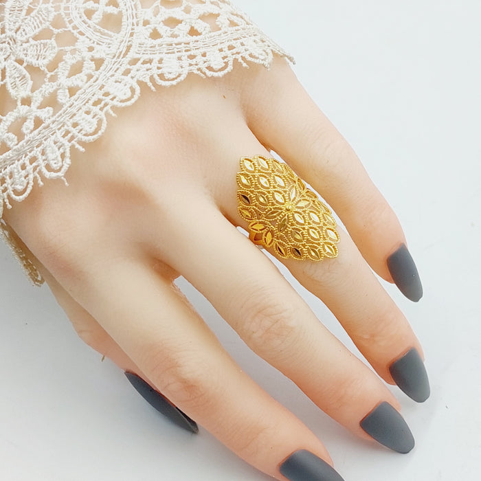 Leaf Ring Made Of 21K Yellow Gold by Saeed Jewelry-28023