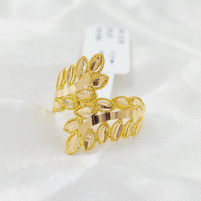 Leaf Ring Made Of 21K Yellow Gold by Saeed Jewelry-28421