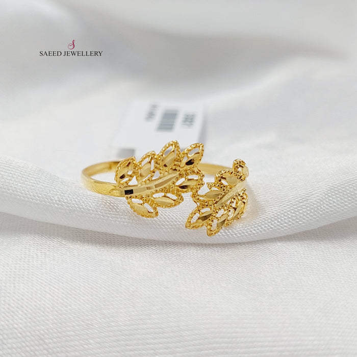 21K خاتم ورق الشجر-مجوهرات الشيخ سعيد-Saeed Jewelry
