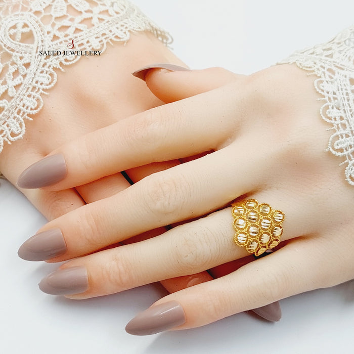 Leaf Ring  Made Of 21K Yellow Gold by Saeed Jewelry-29234