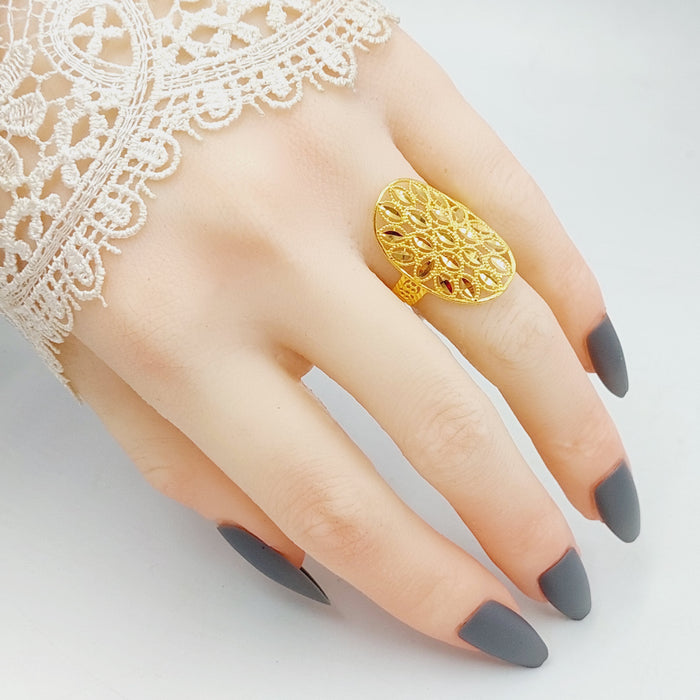Leaf Ring Made Of 21K Yellow Gold by Saeed Jewelry-28168
