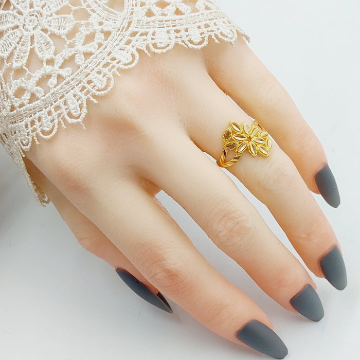 Leaf Ring Made Of 21K Yellow Gold by Saeed Jewelry-28024