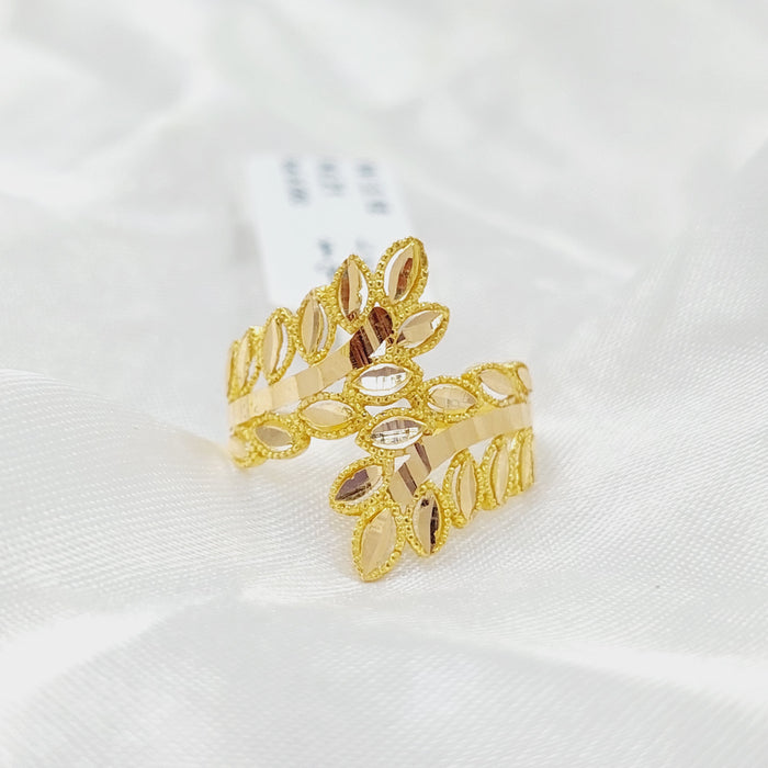 Leaf Ring Made Of 21K Yellow Gold by Saeed Jewelry-28421