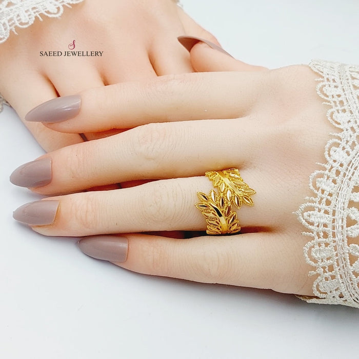 Leaf Ring  Made Of 21K Yellow Gold by Saeed Jewelry-29609
