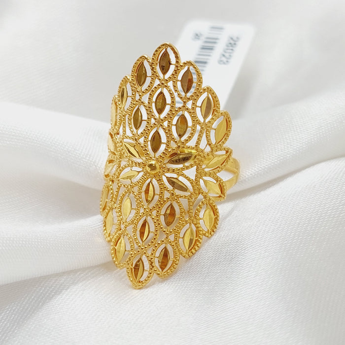 Leaf Ring Made Of 21K Yellow Gold by Saeed Jewelry-28023