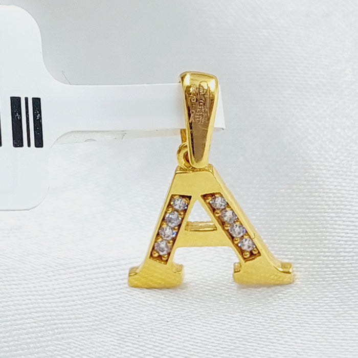 21K Gold Letter A Pendant by Saeed Jewelry - Image 2