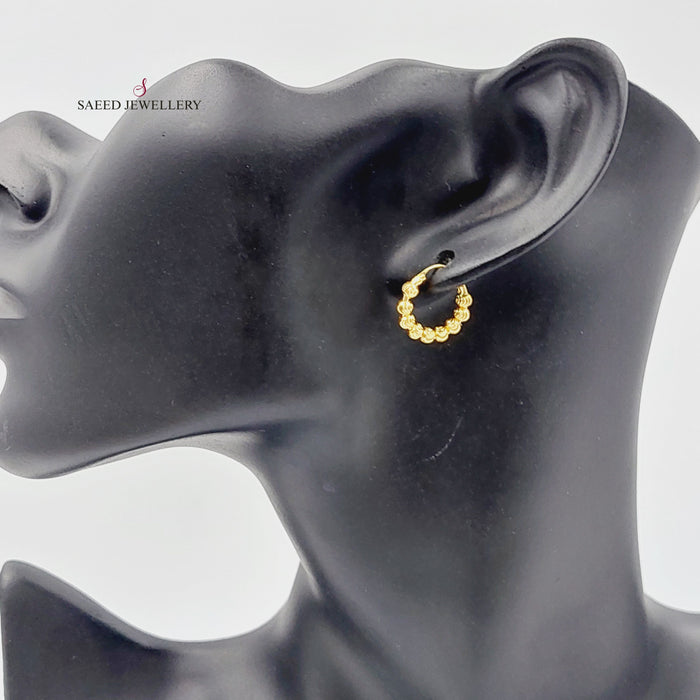Light Bead Earrings Made Of 21K Yellow Gold by Saeed Jewelry-27672