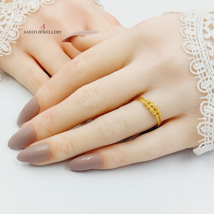 21K خاتم طابات ناعم-مجوهرات الشيخ سعيد-Saeed Jewelry