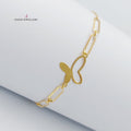 18K Light Butterfly Bracelet Made of 18K Yellow Gold by Saeed Jewelry-25957