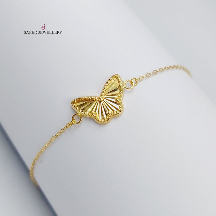 18K Light Butterfly Bracelet Made of 18K Yellow Gold by Saeed Jewelry-25956