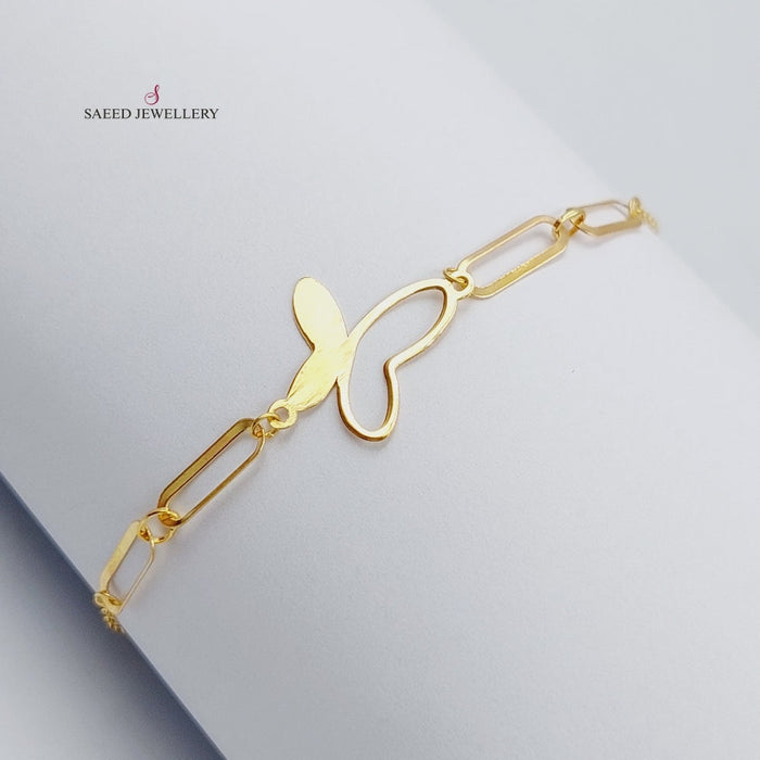 18K Light Butterfly Bracelet Made of 18K Yellow Gold by Saeed Jewelry-25957