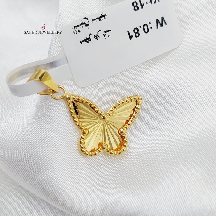 18K Light Butterfly Pendant Made of 18K Yellow Gold by Saeed Jewelry-25950