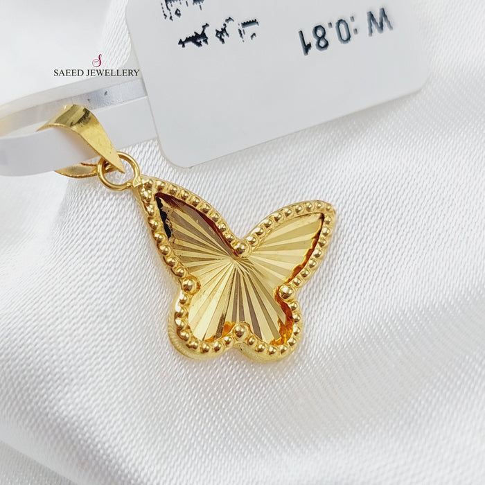 18K Light Butterfly Pendant Made of 18K Yellow Gold by Saeed Jewelry-25950