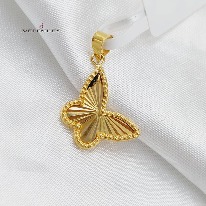 18K Light Butterfly Pendant Made of 18K Yellow Gold by Saeed Jewelry-25950