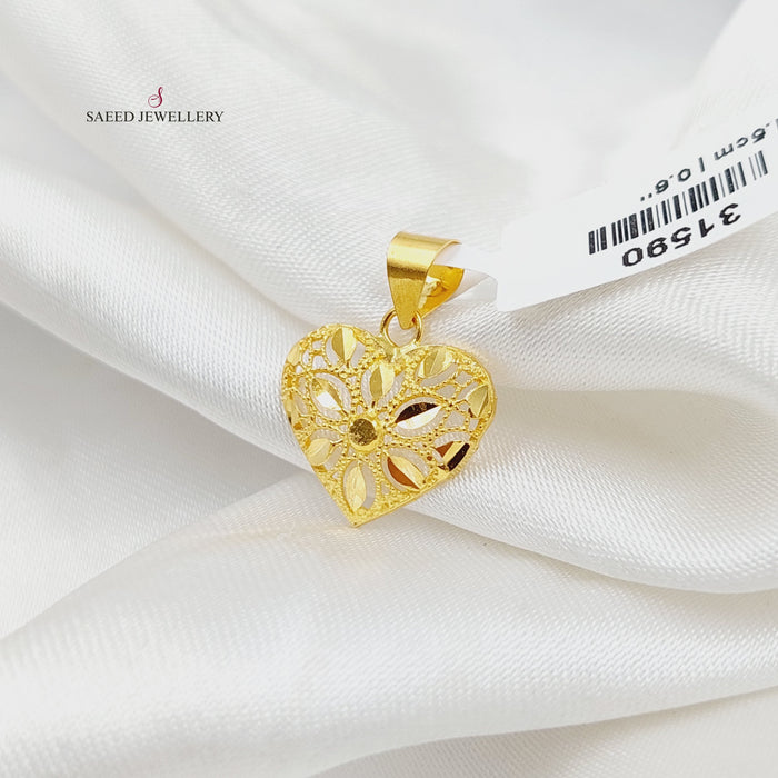 21K تعليقة قلب ناعم-مجوهرات الشيخ سعيد-Saeed Jewelry