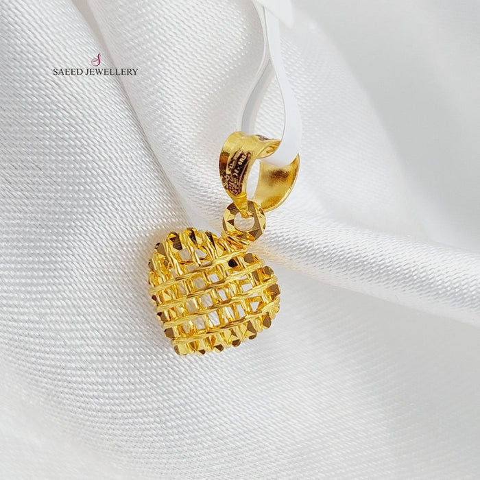 Light Heart Pendant Made Of  21K Yellow Gold by Saeed Jewelry-27402