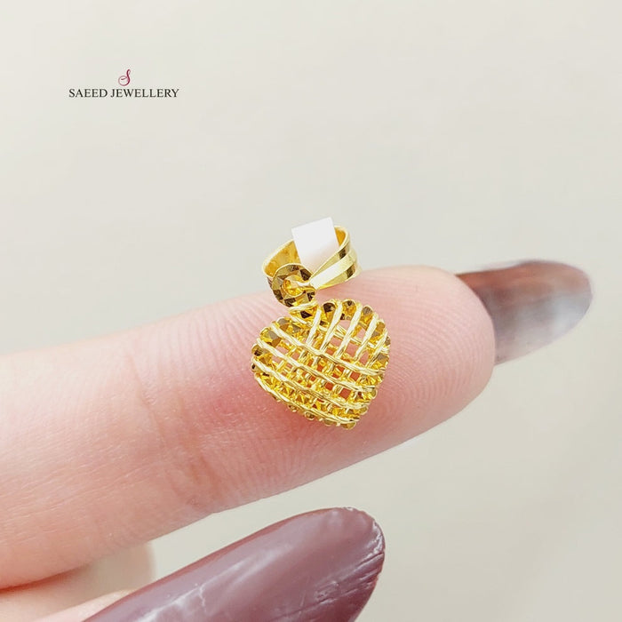 Light Heart Pendant Made Of  21K Yellow Gold by Saeed Jewelry-27402