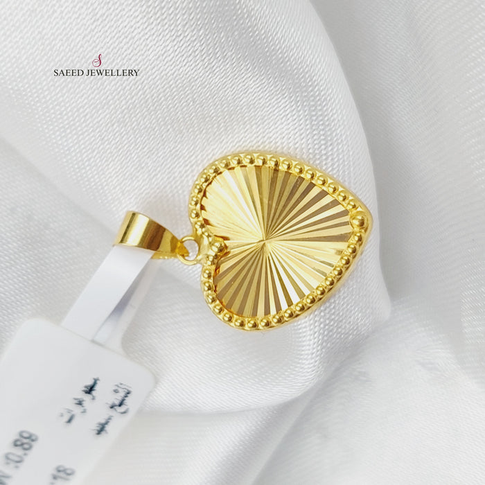 18K Light Heart Pendant Made of 18K Yellow Gold by Saeed Jewelry-25951