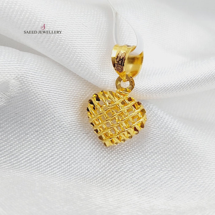 Light Heart Pendant Made Of  21K Yellow Gold by Saeed Jewelry-27402