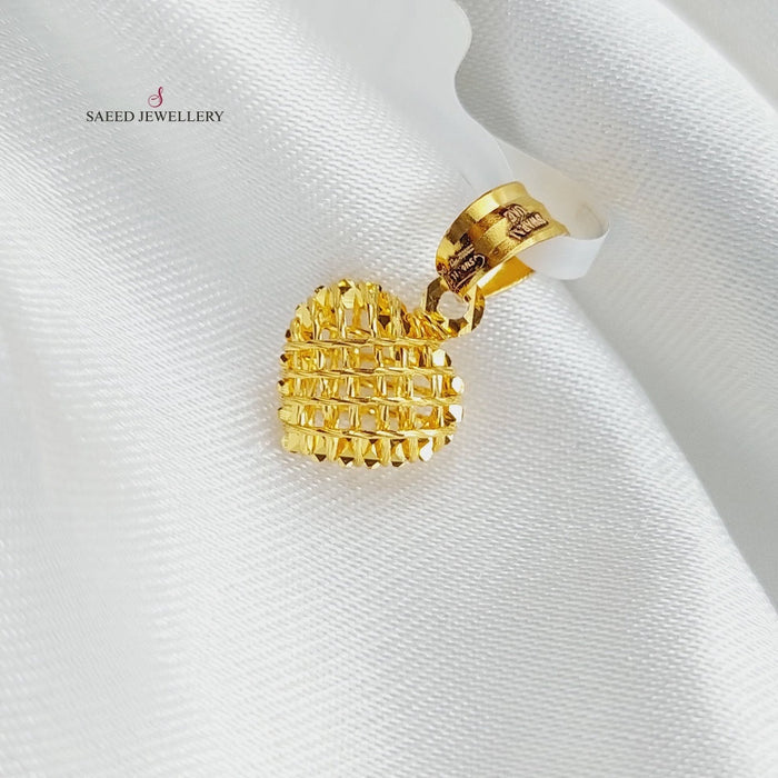 Light Heart Pendant Made Of  21K Yellow Gold by Saeed Jewelry-27402