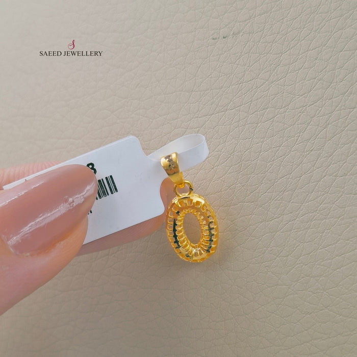 21K تعليقة بيضاوي ناعم-مجوهرات الشيخ سعيد-Saeed Jewelry