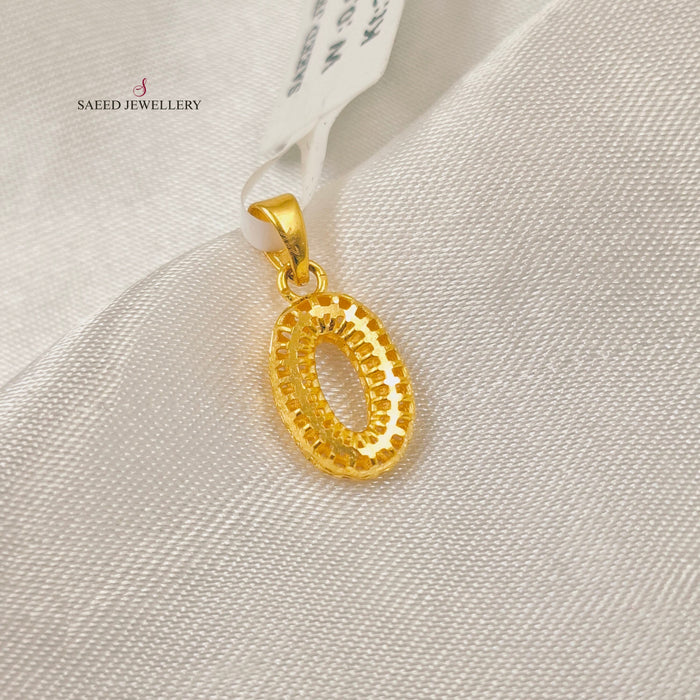 21K تعليقة بيضاوي ناعم-مجوهرات الشيخ سعيد-Saeed Jewelry
