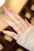 21K Light  Ring Made of 21K Yellow Gold by Saeed Jewelry-خاتم-مستورد-خفيف-3
