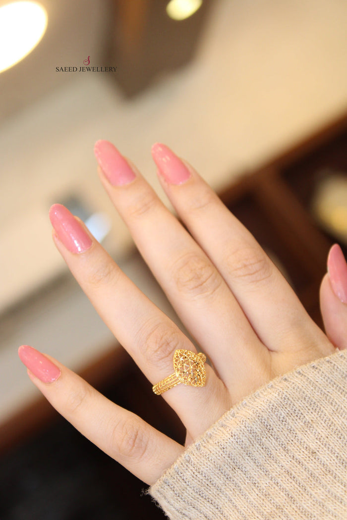 21K Light  Ring Made of 21K Yellow Gold by Saeed Jewelry-25253