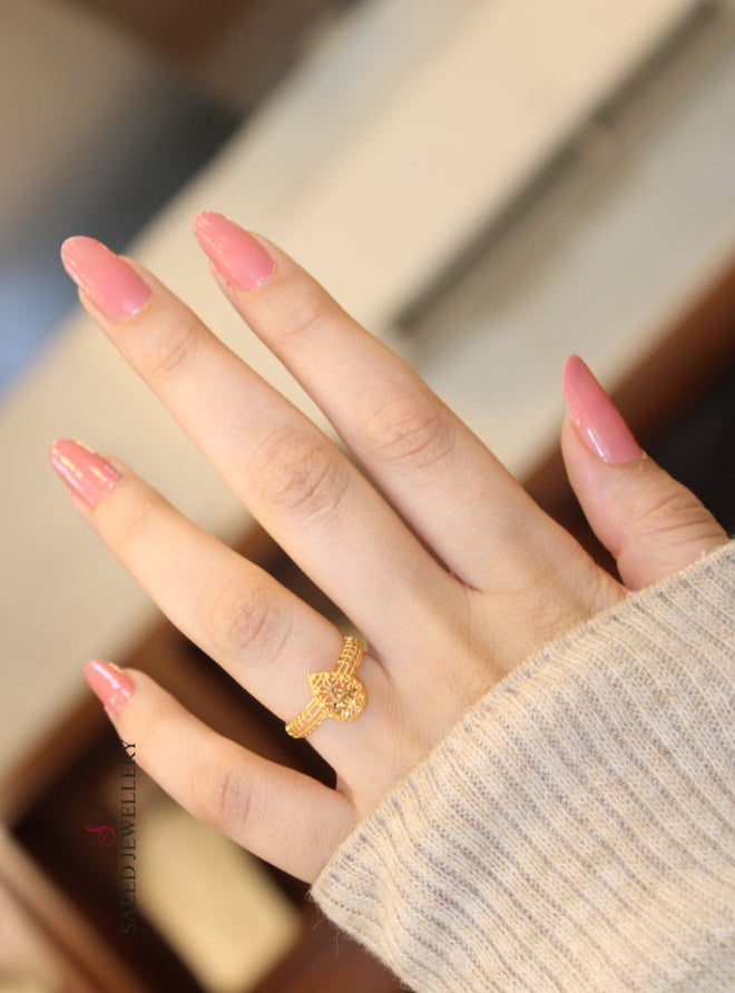 21K Light  Ring Made of 21K Yellow Gold by Saeed Jewelry-25245