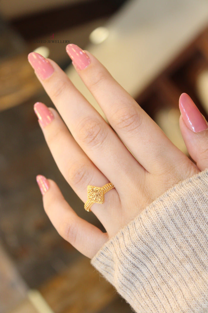 21K Light  Ring Made of 21K Yellow Gold by Saeed Jewelry-21553