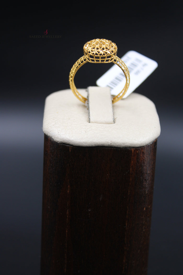 21K Light  Ring Made of 21K Yellow Gold by Saeed Jewelry-خاتم-مستورد-خفيف-3