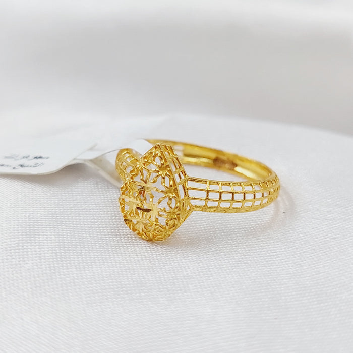 21K Light  Ring Made of 21K Yellow Gold by Saeed Jewelry-خاتم-مستورد-خفيف-1