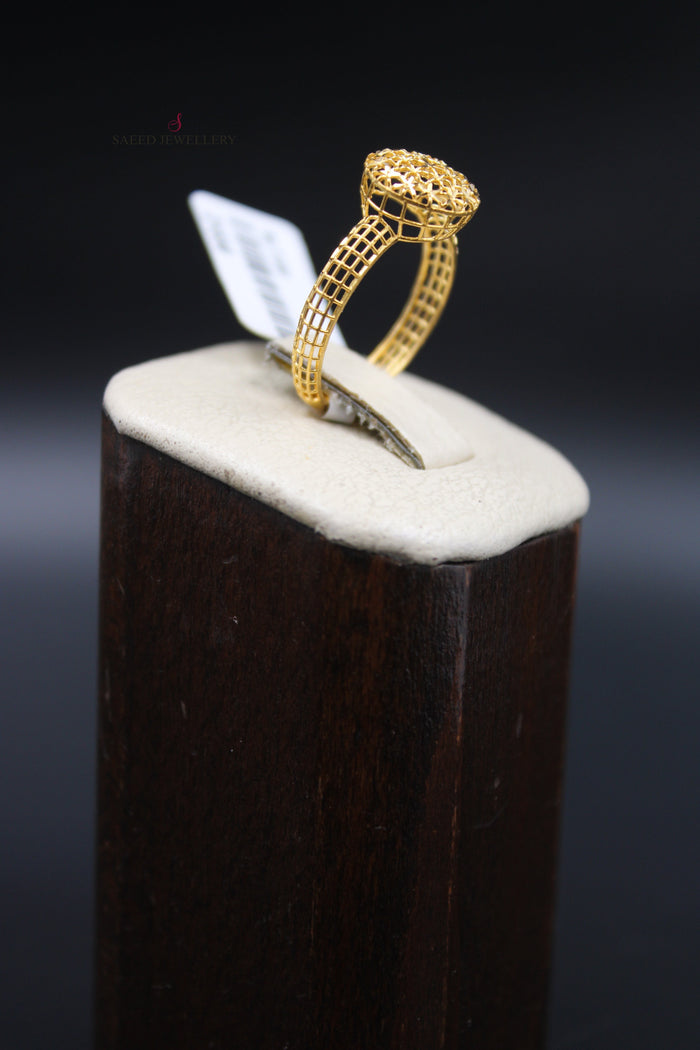 21K Light  Ring Made of 21K Yellow Gold by Saeed Jewelry-خاتم-مستورد-خفيف-3