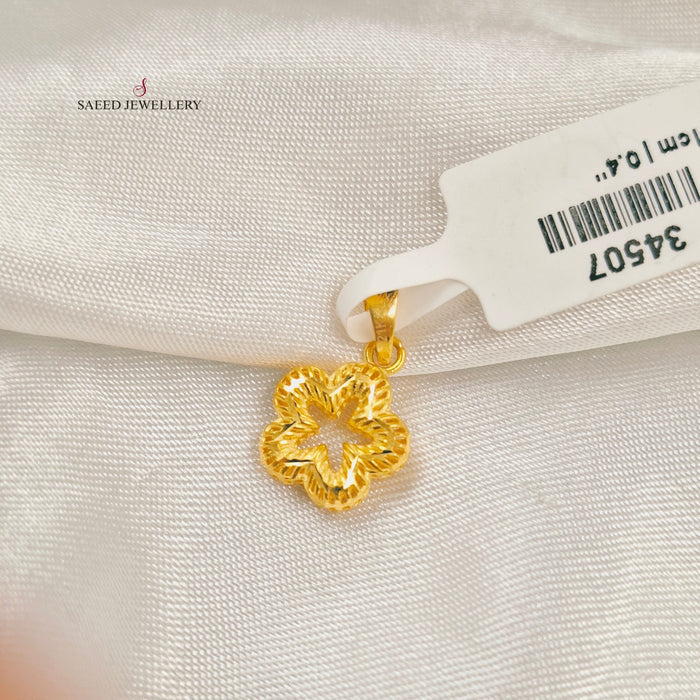 21K تعليقة وردة ناعم-مجوهرات الشيخ سعيد-Saeed Jewelry