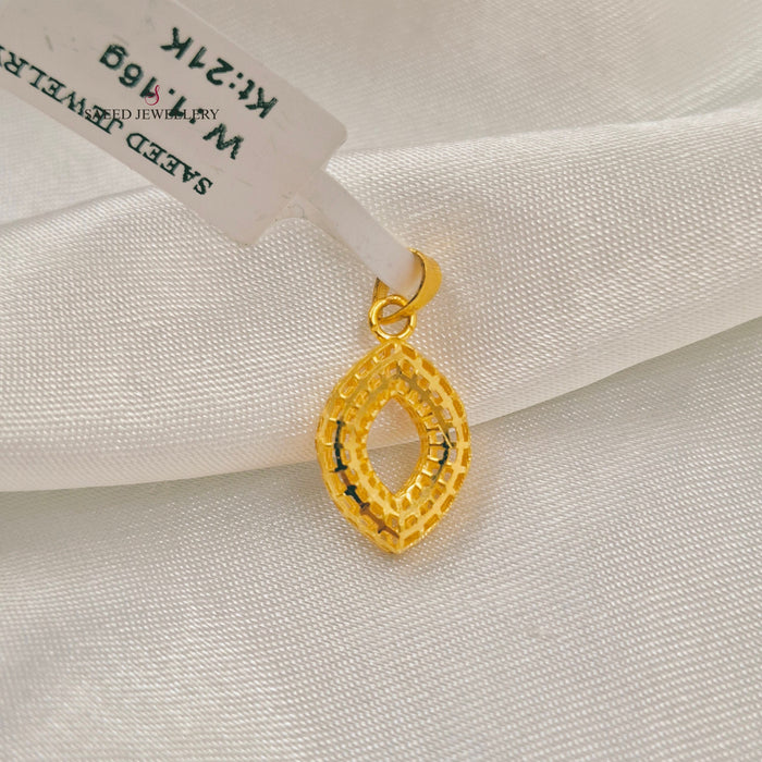 21K تعليقة دمعة ناعم-مجوهرات الشيخ سعيد-Saeed Jewelry