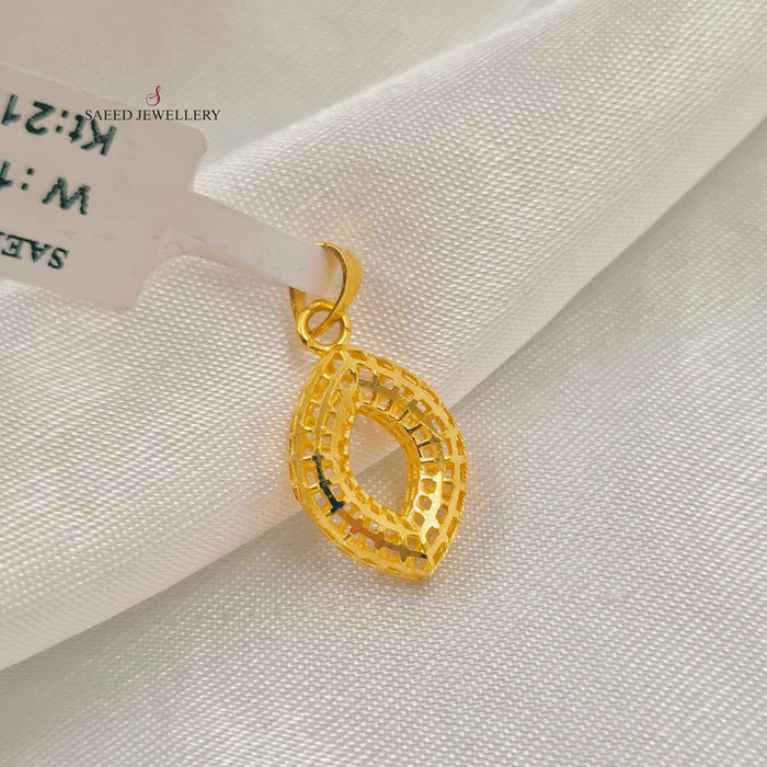 21K تعليقة دمعة ناعم-مجوهرات الشيخ سعيد-Saeed Jewelry