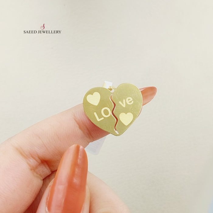 18K Love Pendant Made of 18K Yellow Gold by Saeed Jewelry-25817