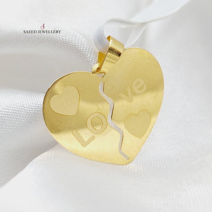 18K Love Pendant Made of 18K Yellow Gold by Saeed Jewelry-25816