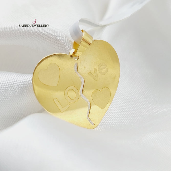 18K Love Pendant Made of 18K Yellow Gold by Saeed Jewelry-25816