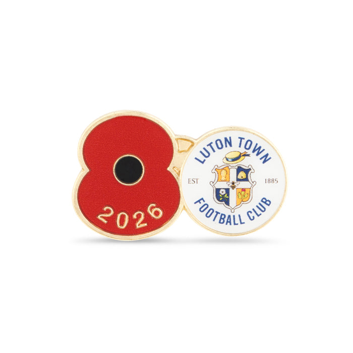 Luton Town Poppy Football Pin 2026