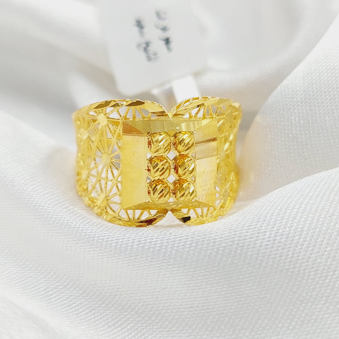 Luxury Engraved Ring Made Of 21K Yellow Gold by Saeed Jewelry-27781