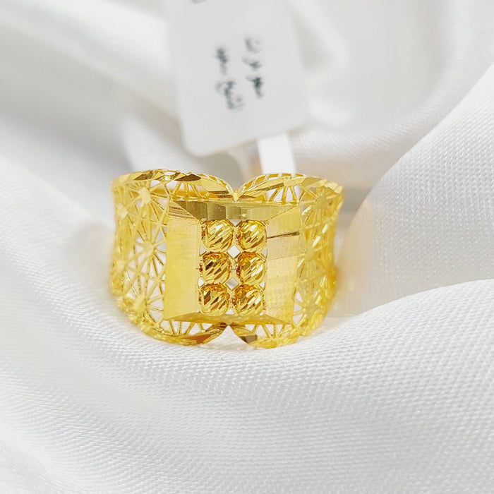 Luxury Engraved Ring Made Of 21K Yellow Gold by Saeed Jewelry-27780