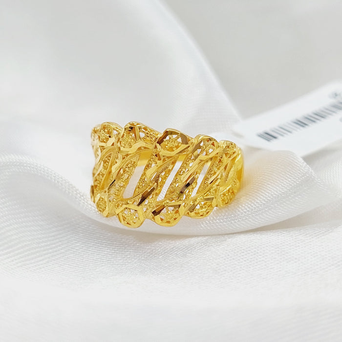 Luxury Engraved Ring Made Of 21K Yellow Gold by Saeed Jewelry-28365