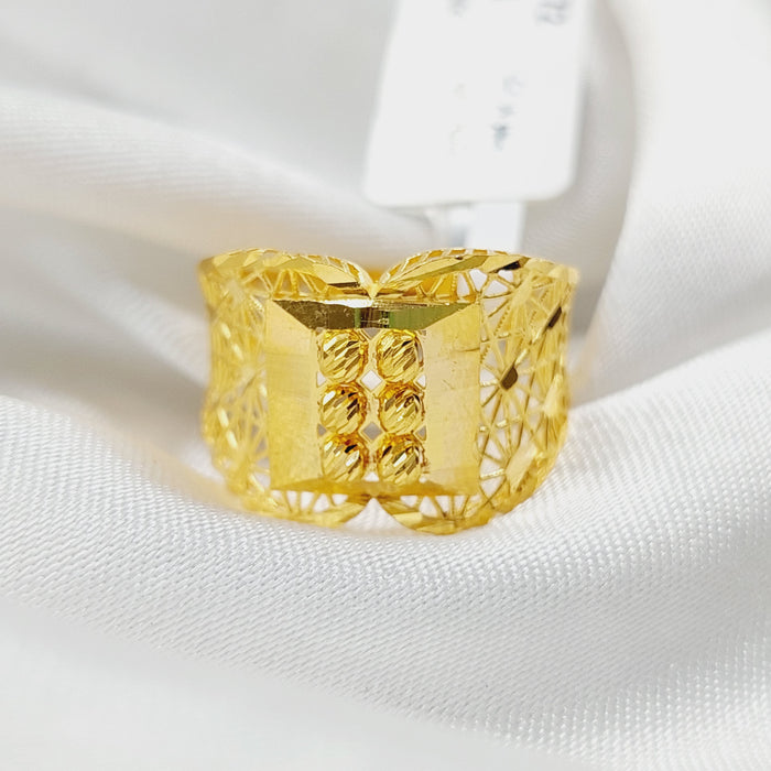 Luxury Engraved Ring Made Of 21K Yellow Gold by Saeed Jewelry-27780